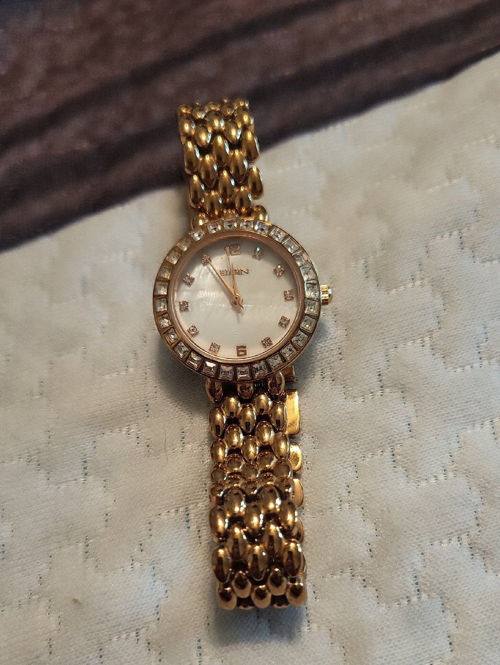 Gold Crystal-Accent Women's Bracelet Watch - Elgin Brand